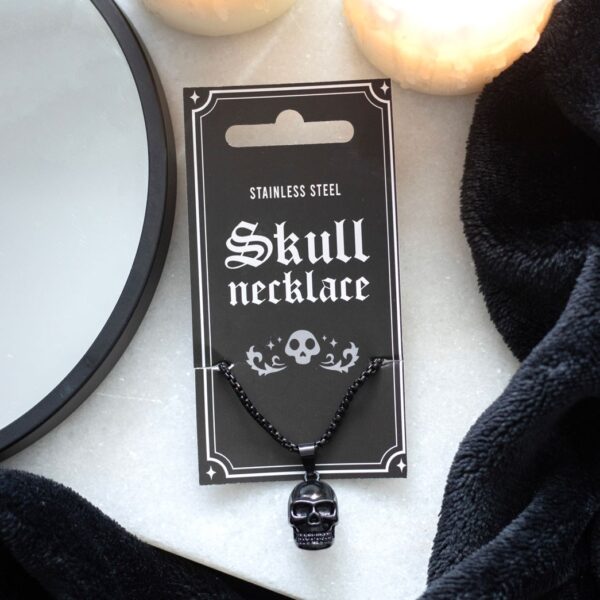 Obsidiaan schedel ketting - Afbeelding 5